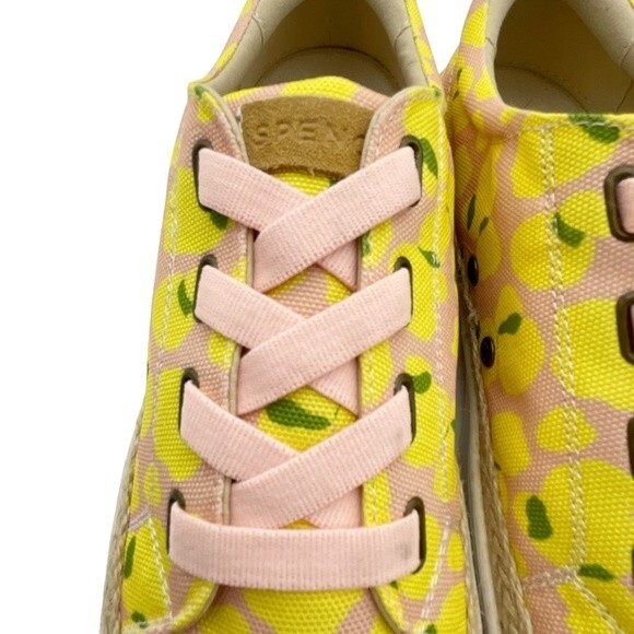 Spenco Malibu Lace Summer Platform Sneaker Bokeh Blush & Yellow Women’s Size 10 - Picture 10 of 16
